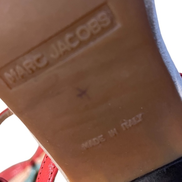 Marc Jacobs Red Pink Green Strappy High‎ Heel Sandals, Size 6 - Picture 10 of 10